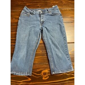 Denim Riders Jeans, Women's Size 14P Petite, Blue, Denim, Capri, Pockets